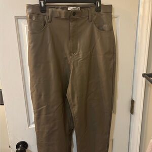 Abercrombie & Fitch Tan/Brown Faux Leather Pants: Size 14
